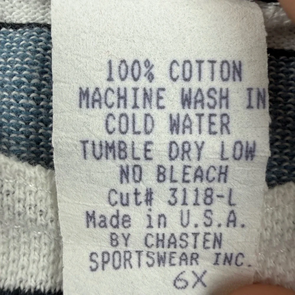 Chasten Kids Golf‎ T-Shirt Kids 6X Blue Striped Winnie the Pooh Vintage Disney